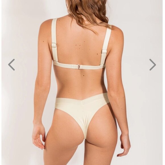 NWT OneOne Swimwear Bikini SET Pearl Cream Beige White Jesse Kameron New Ivory - Picture 4 of 16